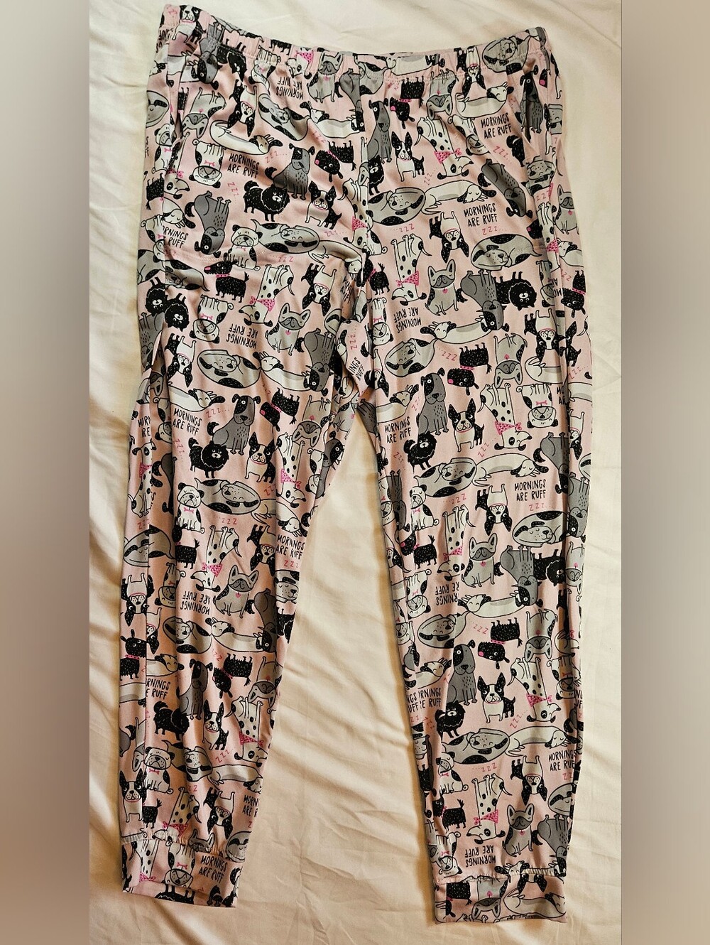 Secret Treasures Womens Pink And Dog Pattern Elastic Waist Pajama Pants Size L